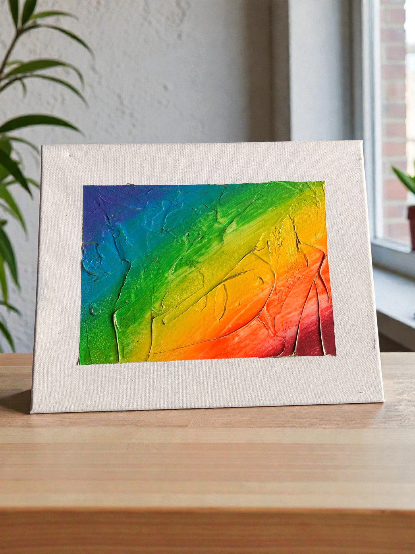 Rainbow Abstract Plaster Painting