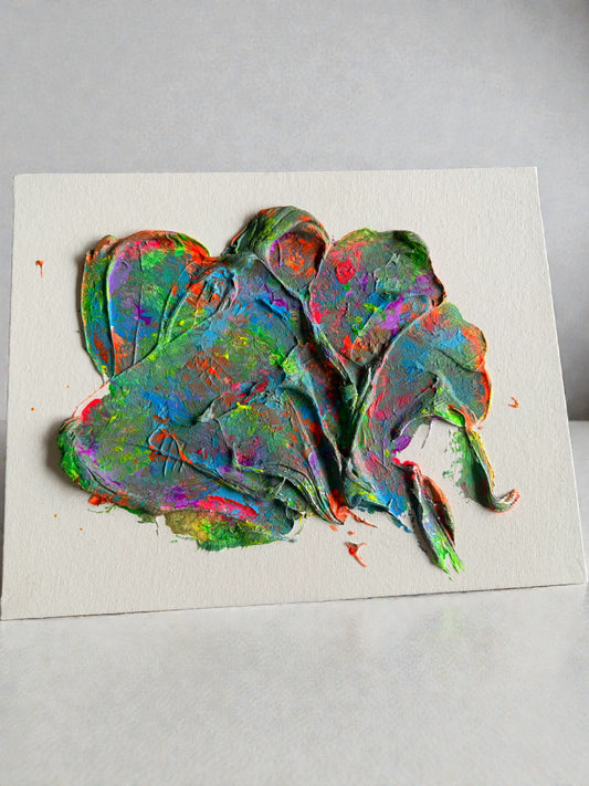 Dark Rainbow Plaster Painting