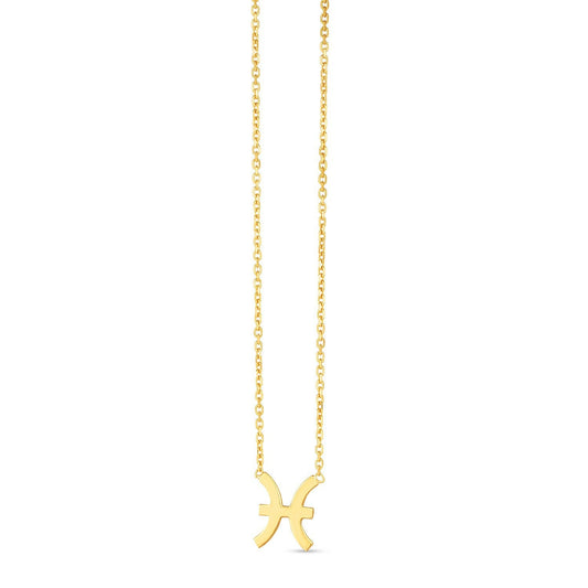 14K Yellow Gold Pisces Necklace