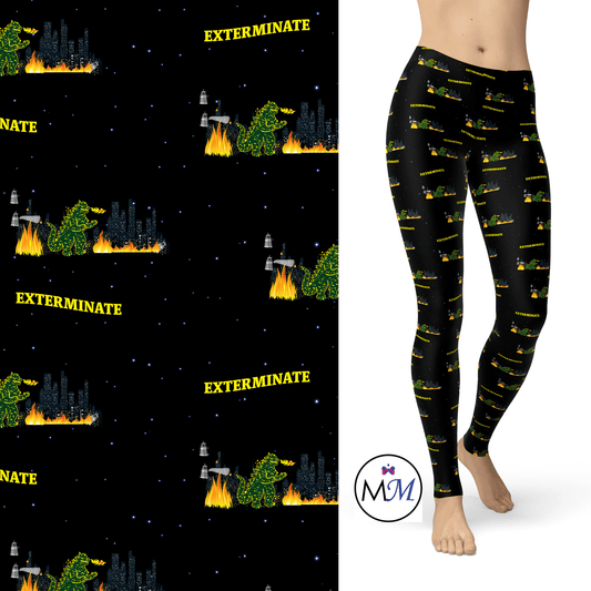 Whozilla Extermine Robots -  Full Length Leggings