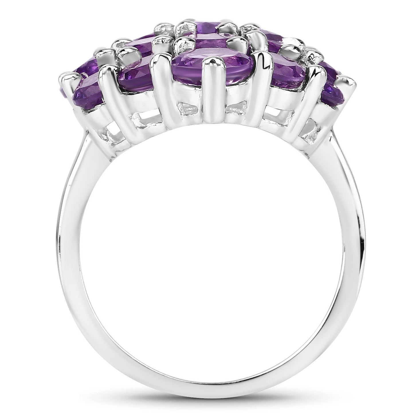5.44 Carat Genuine Amethyst .925 Sterling Silver Ring