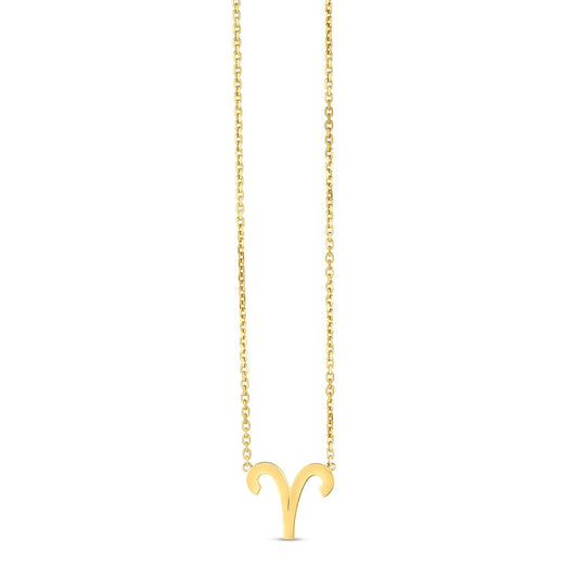 14K Yellow Gold Aries Necklace