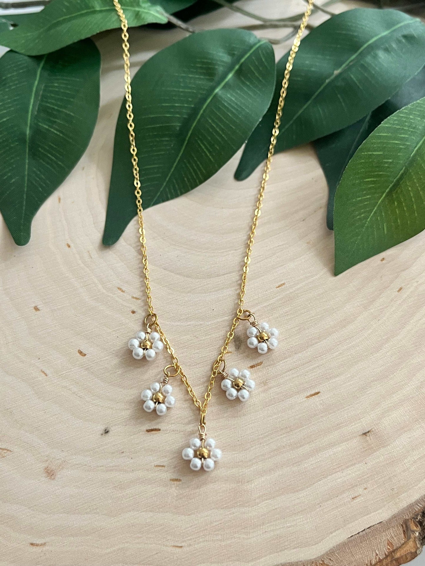 Gold Daisy Flower Necklace - 16K Christian Jewelry