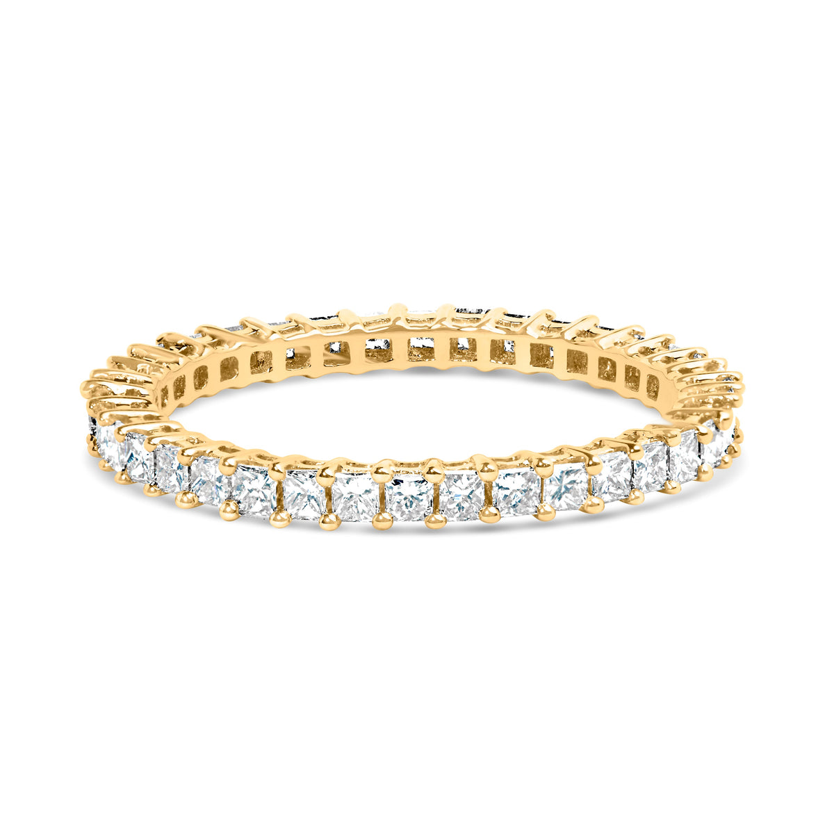 14K White Gold 1.0 Cttw Princess Diamond Eternity Band Ring