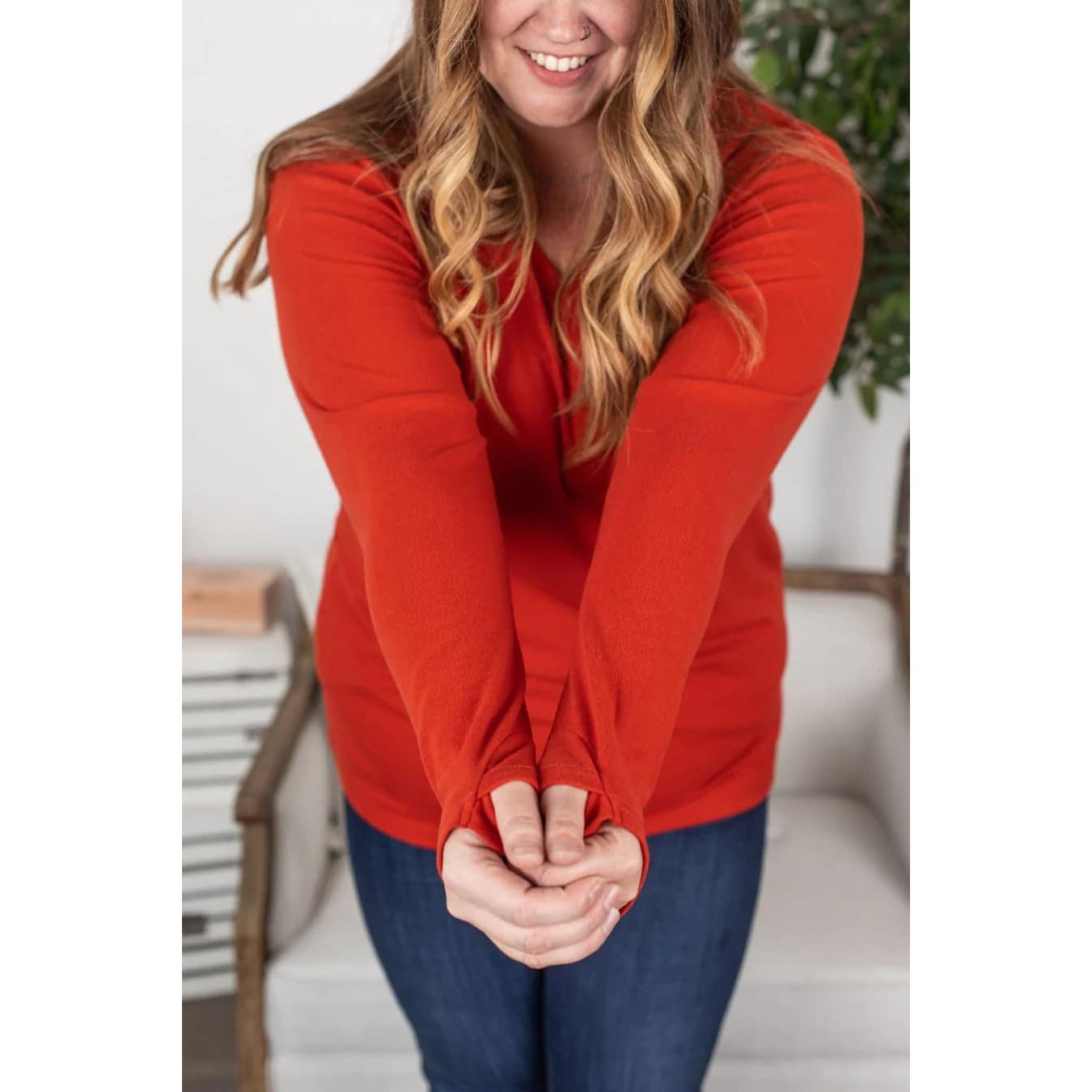 Pumpkin Spice Long Sleeve Shirt with Thumb Holes