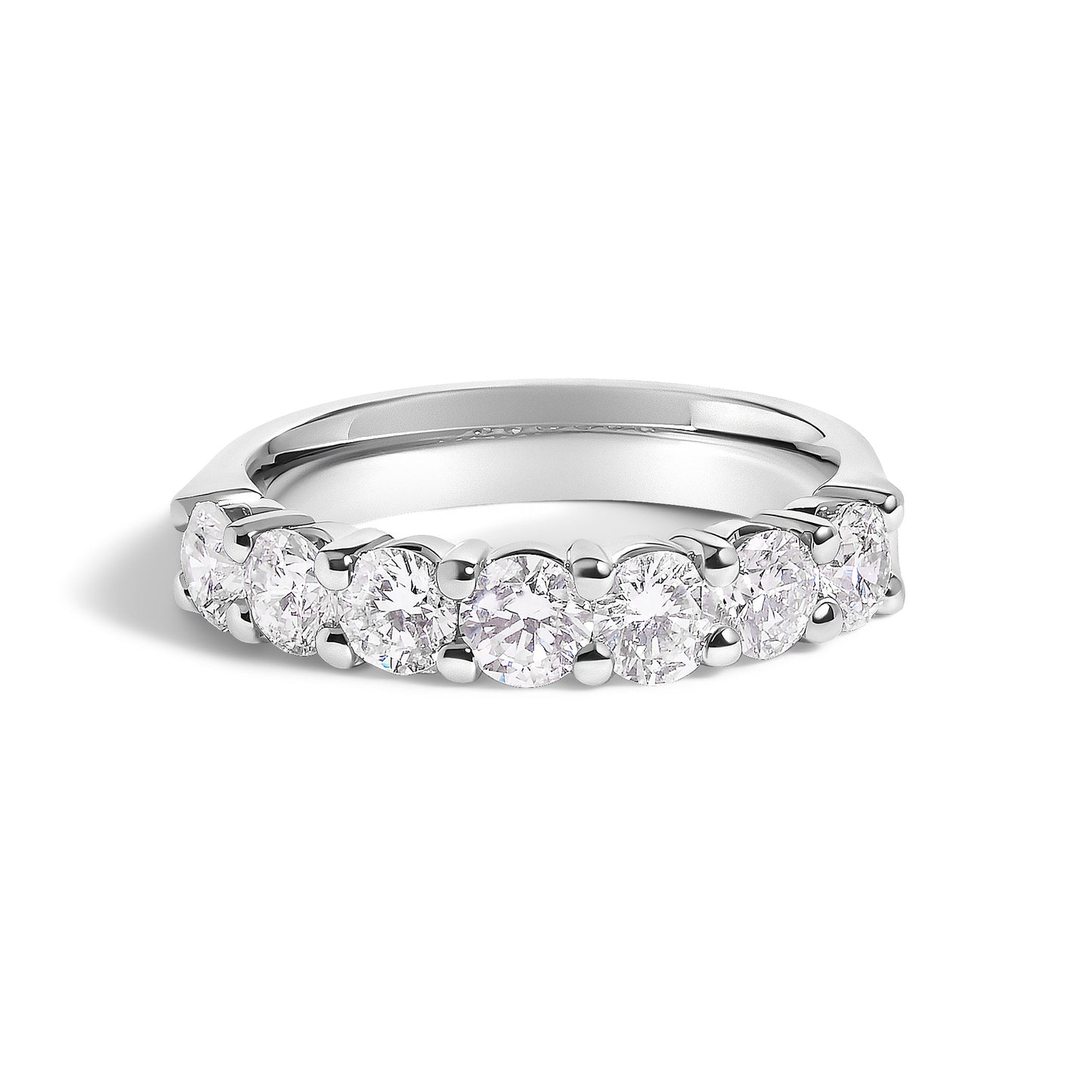 14K White Gold 1 1/2 Cttw Diamond 7 Stone Band Ring