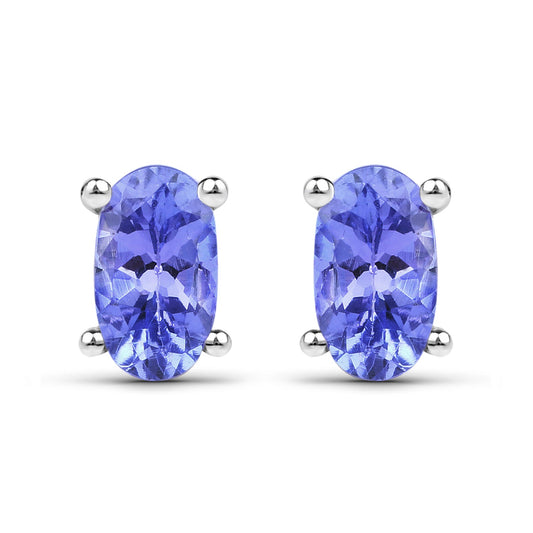 0.50 Carat Genuine Tanzanite .925 Sterling Silver Earrings