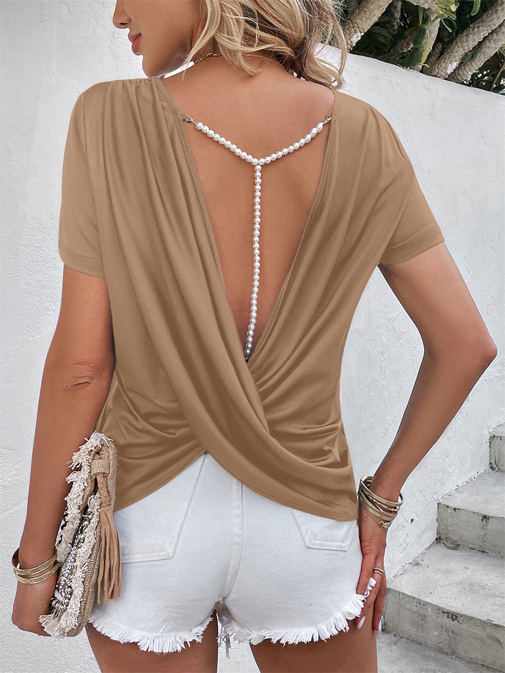 Pearl Backless Top