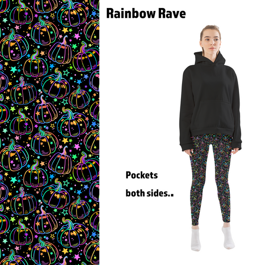 Rainbow Rave Pumpkins Leggings with Pockets