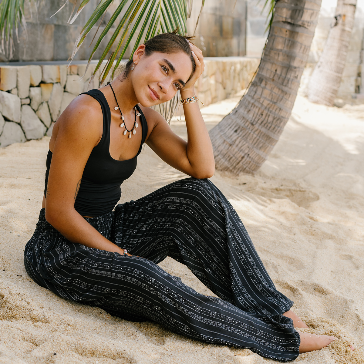 Akha Tribal Print Harem Pants with Pockets