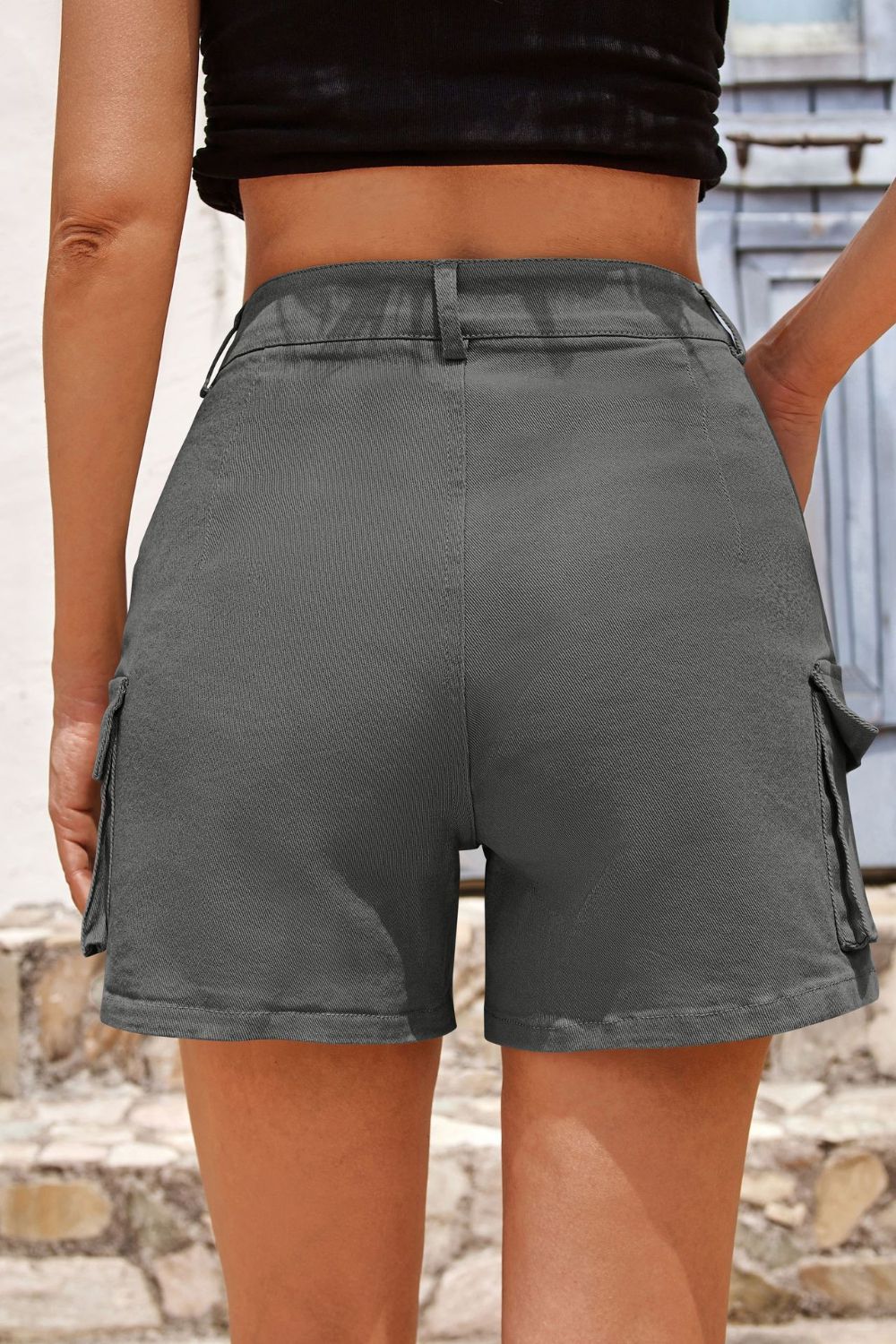 Pocketed High Waist Shorts