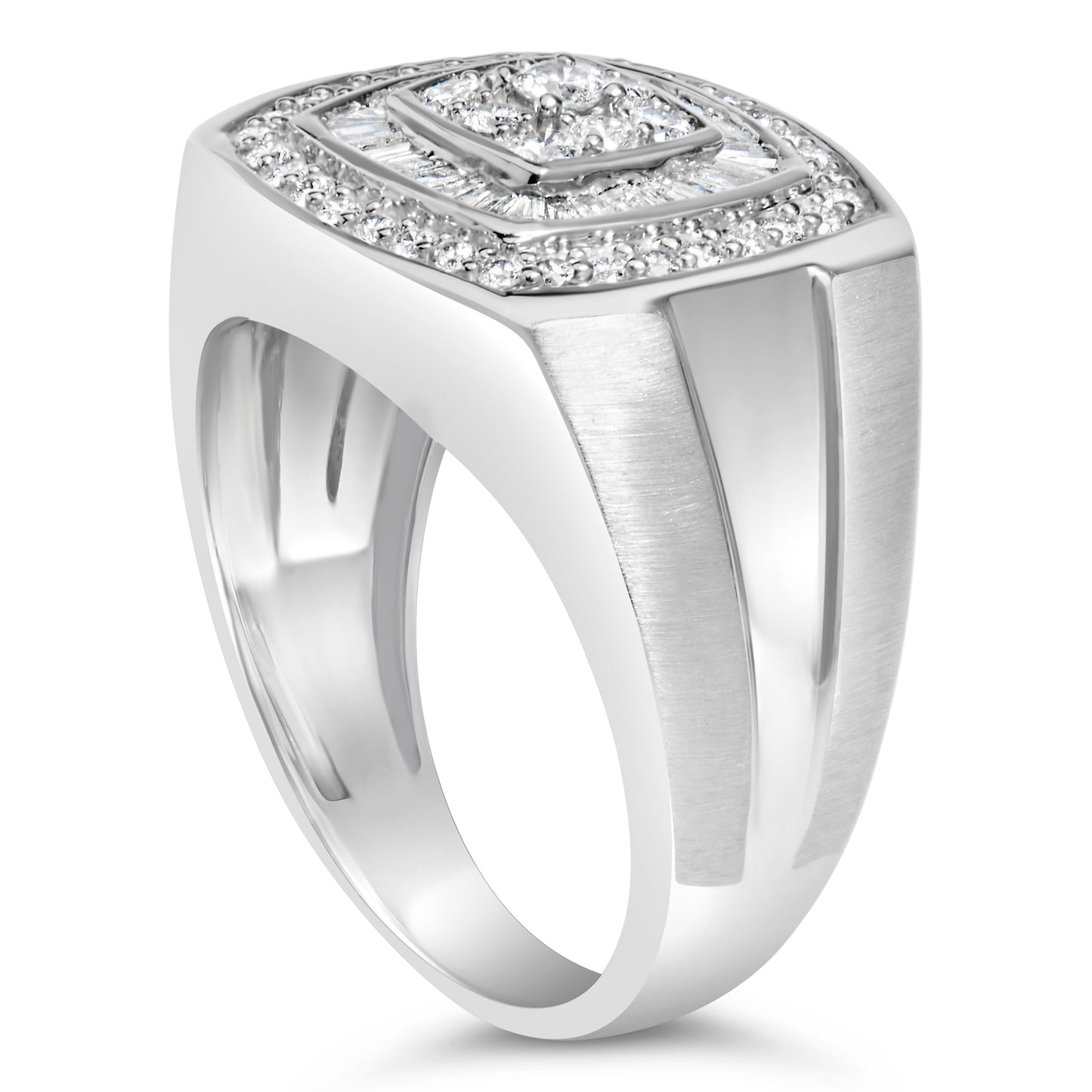 14K White Gold Men's Diamond Band Ring (1 cttw, H-I Color, SI1-SI2 Clarity)