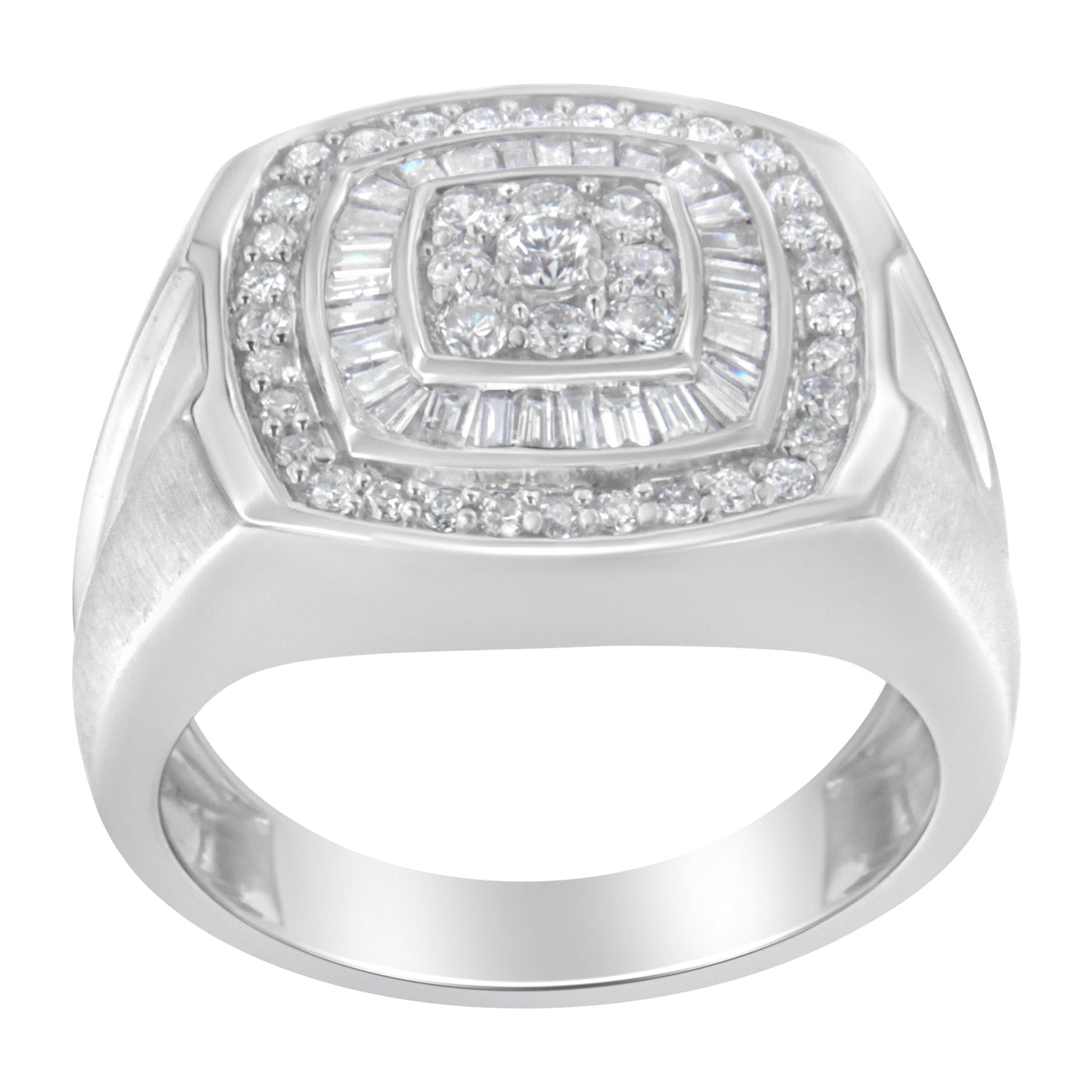 14K White Gold Men's Diamond Band Ring (1 cttw, H-I Color, SI1-SI2 Clarity)