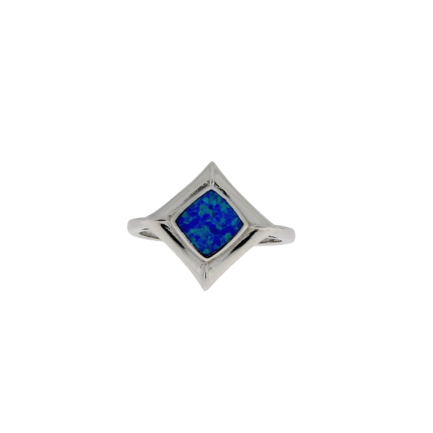 Genuine Created Opal Ring Sterling Silver