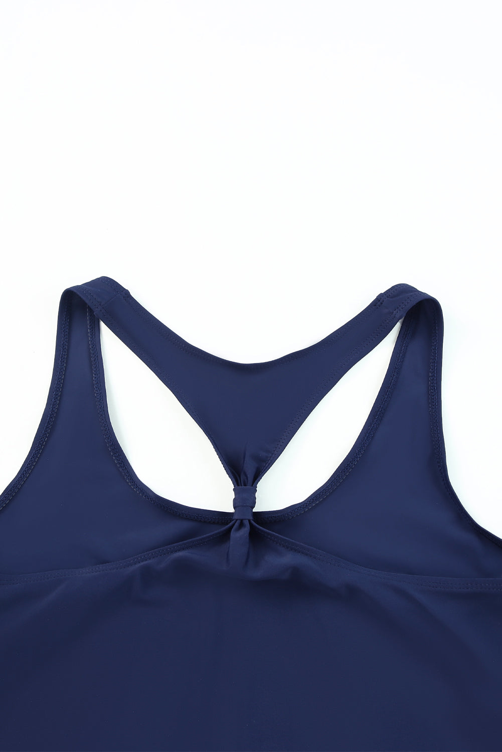 Dark Blue 3pcs Beach Sporty Racerback Tankini Swimsuit