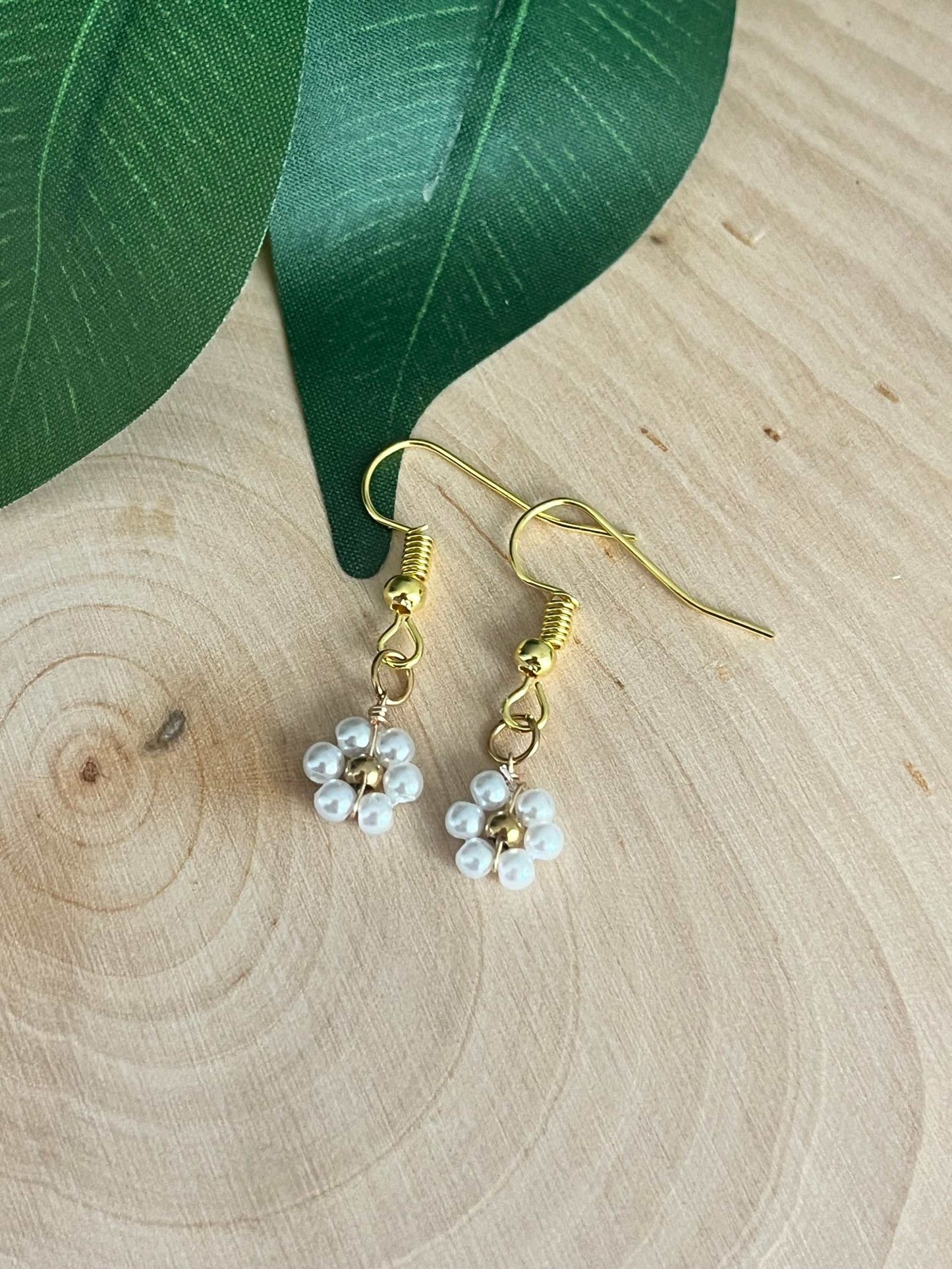 Gold Flower Earrings - Blooming in Faith Daisy Floral Gold Earrings