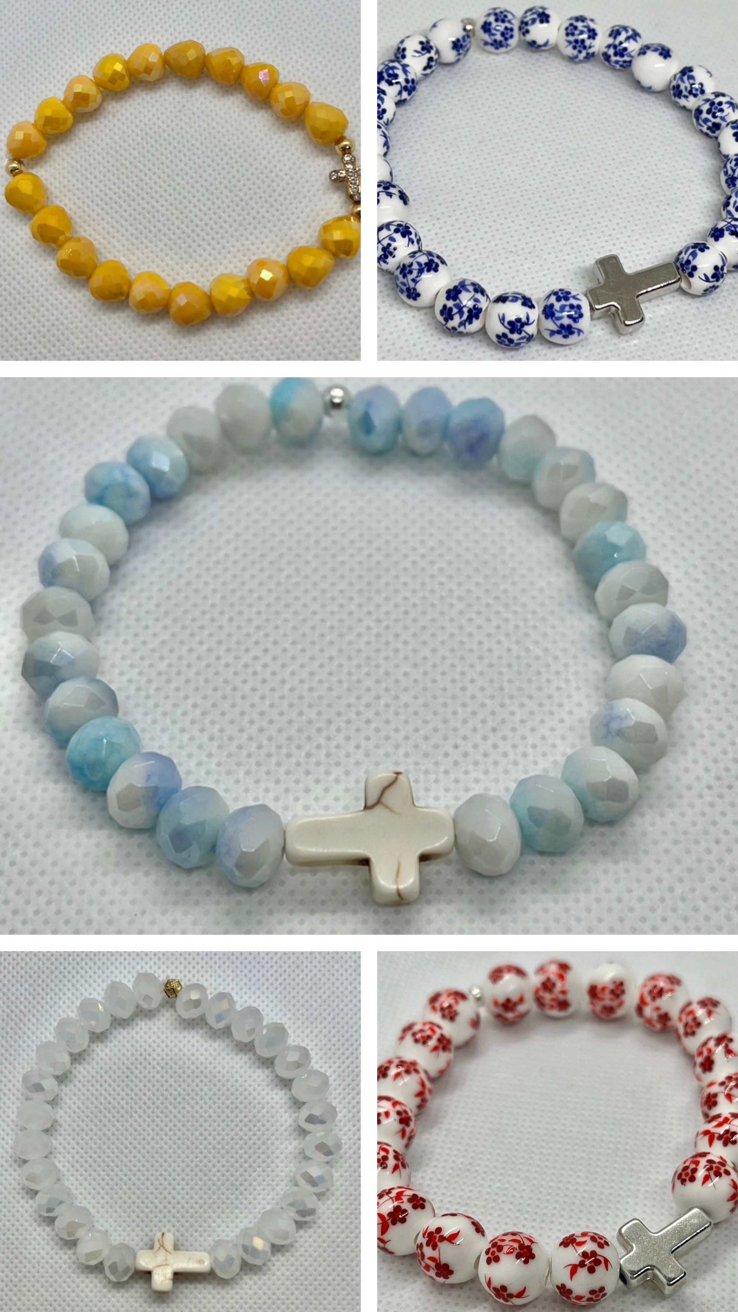 Cross Bead Bracelet Collection - Faith-Inspired Jewelry