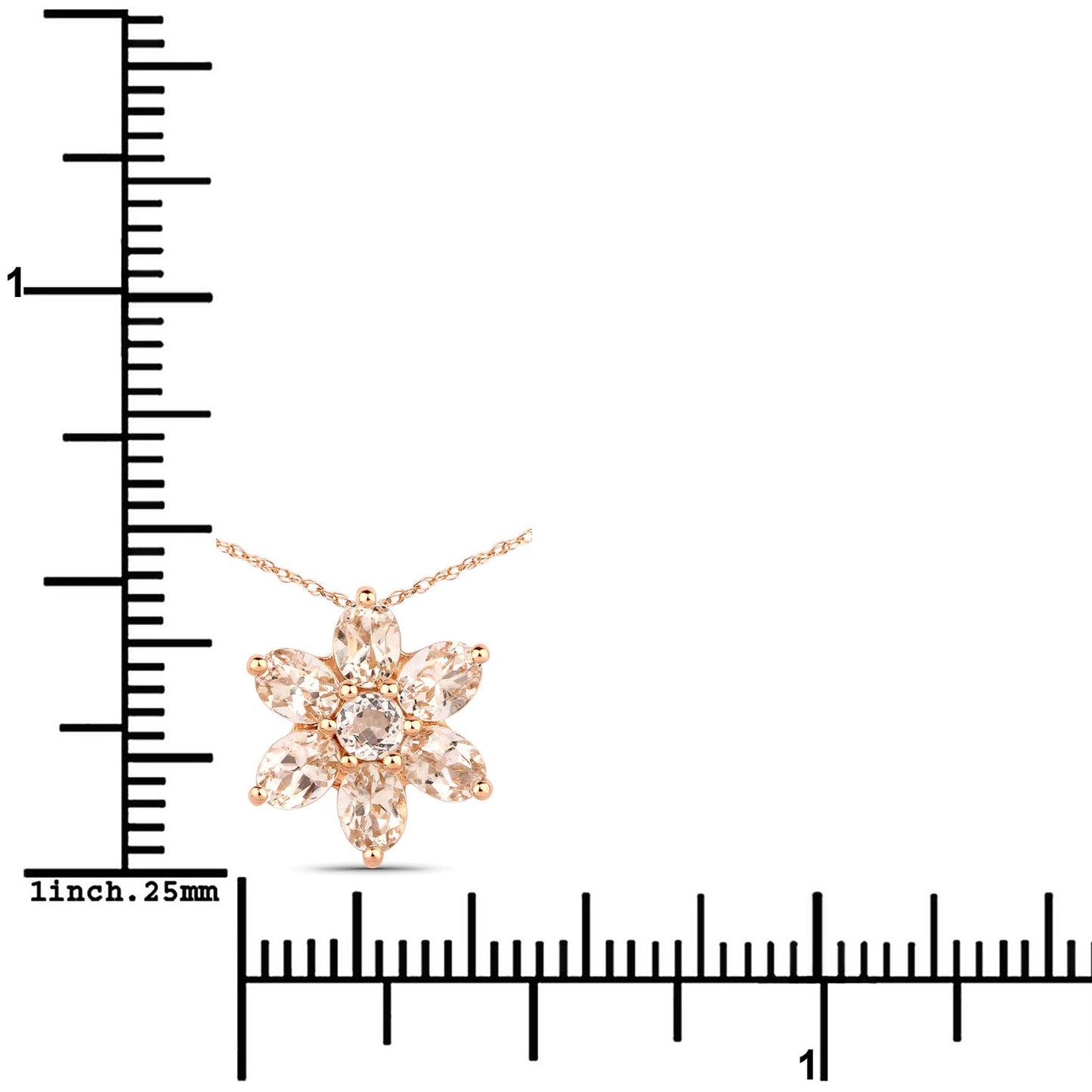 0.99 Carat Genuine Morganite 10K Rose Gold Pendant