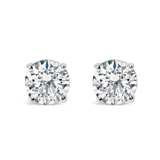 14K White Gold 1.00 Cttw Lab Grown Diamond Solitaire Stud Earrings
