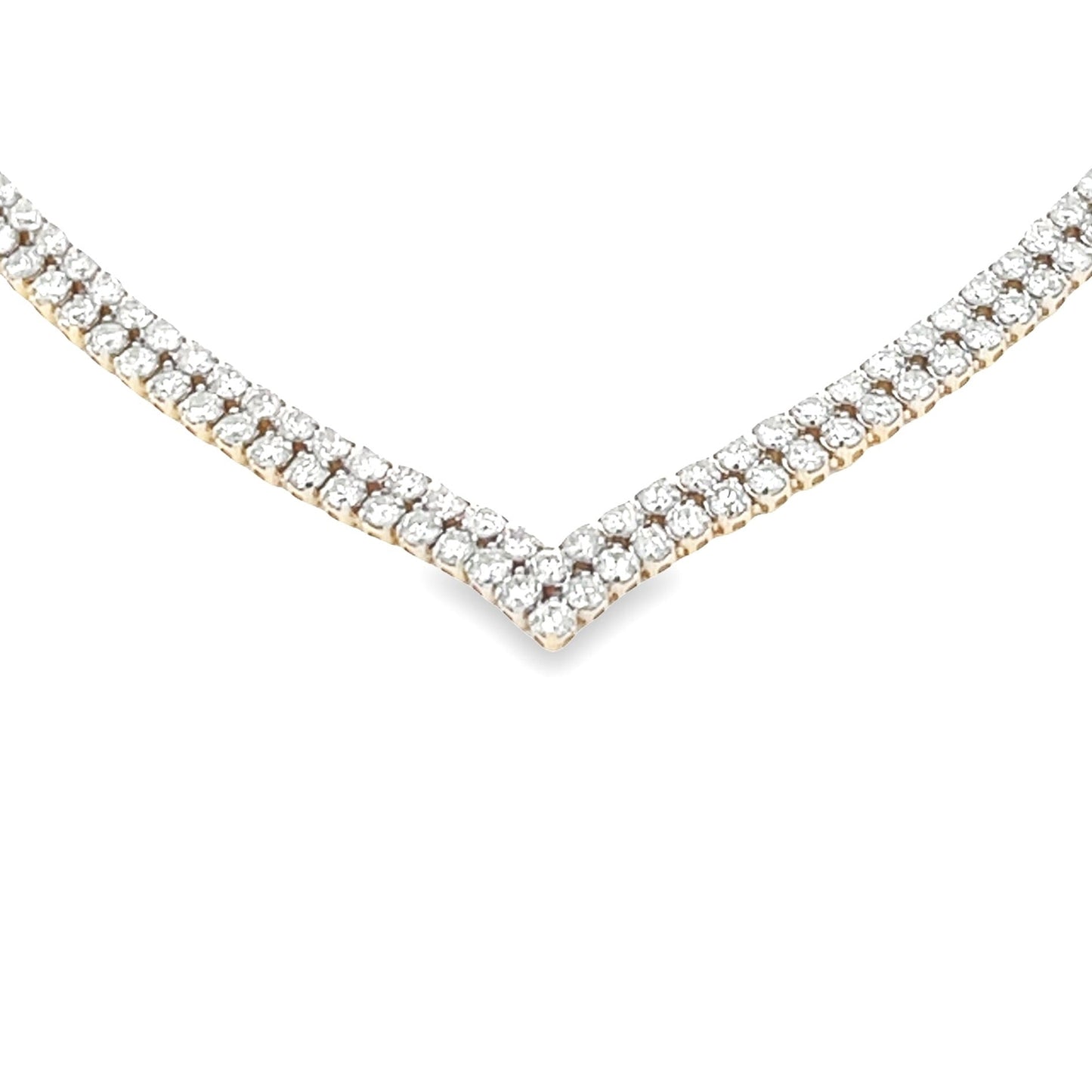 Genuine 7.00ct Diamond Tennis Necklace 14KT Yellow Gold
