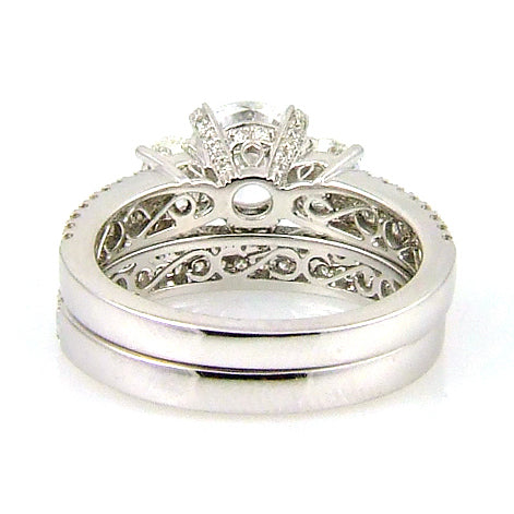 Natural 1.05ct Engagement Ring Set 18KT White Gold