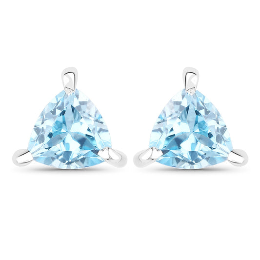 0.50 Carat Genuine Swiss Blue Topaz .925 Sterling Silver Earrings