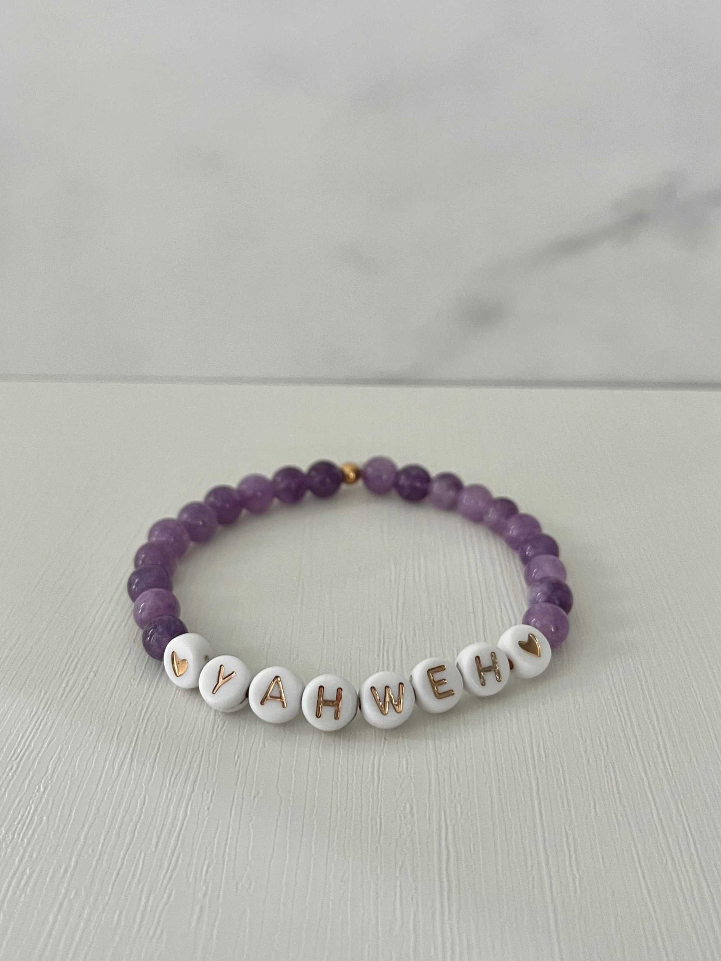 YAHWEH Pink Purple Marble Bracelet | Beautiful Faith-Inspired Jewelry