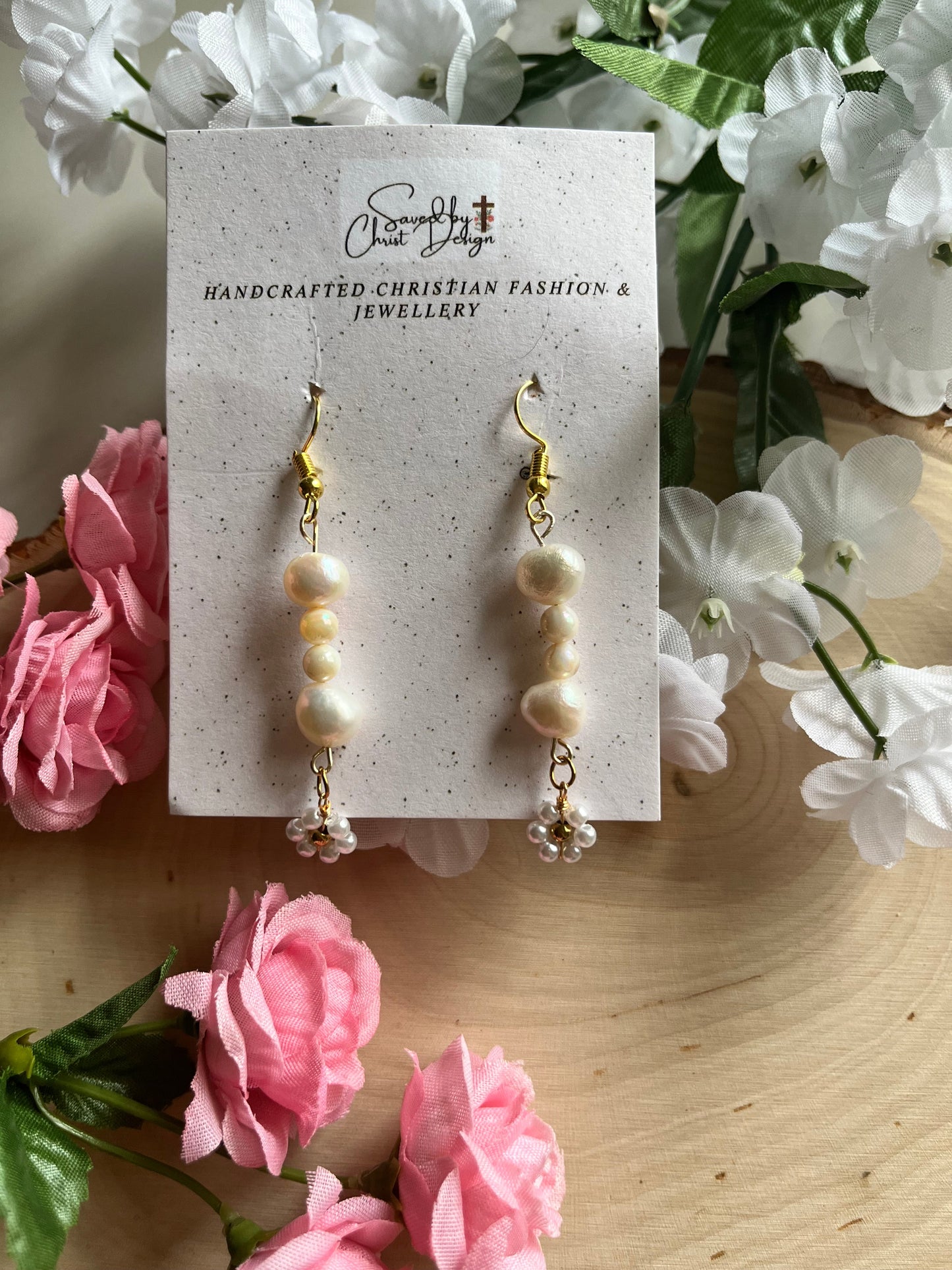 Pearl Daisy Gold Earrings – Christian Jewelry Inspired by Proverbs 31