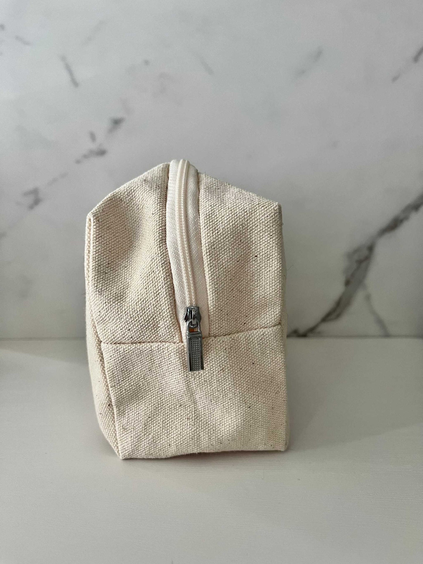 Strength Through Faith Toiletry Bag - Floral Cotton Travel Pouch