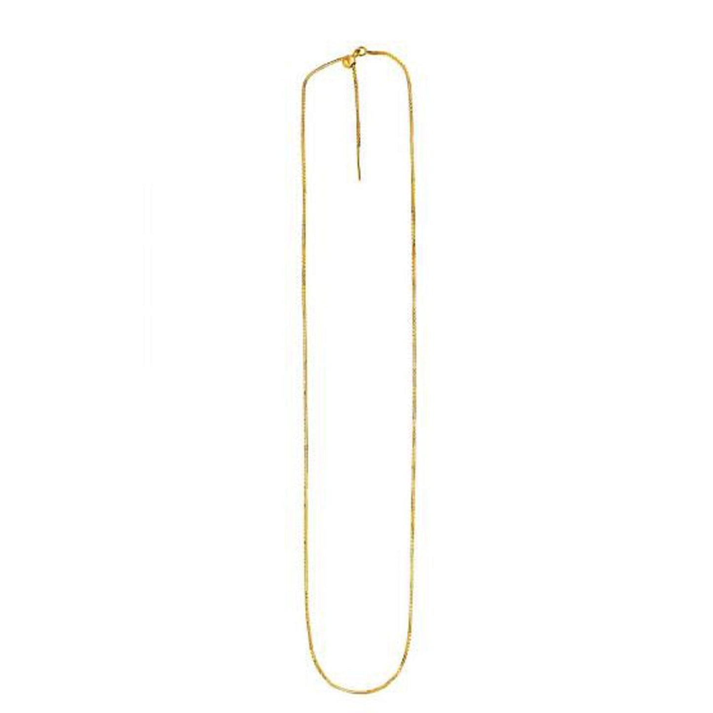 Endless Adjustable Box Chain in 14k Yellow Gold (0.95 mm)