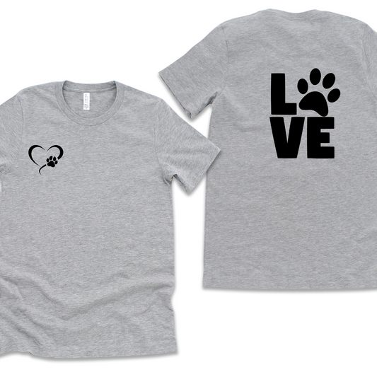 Dog Love Dual Sided Graphic Tee