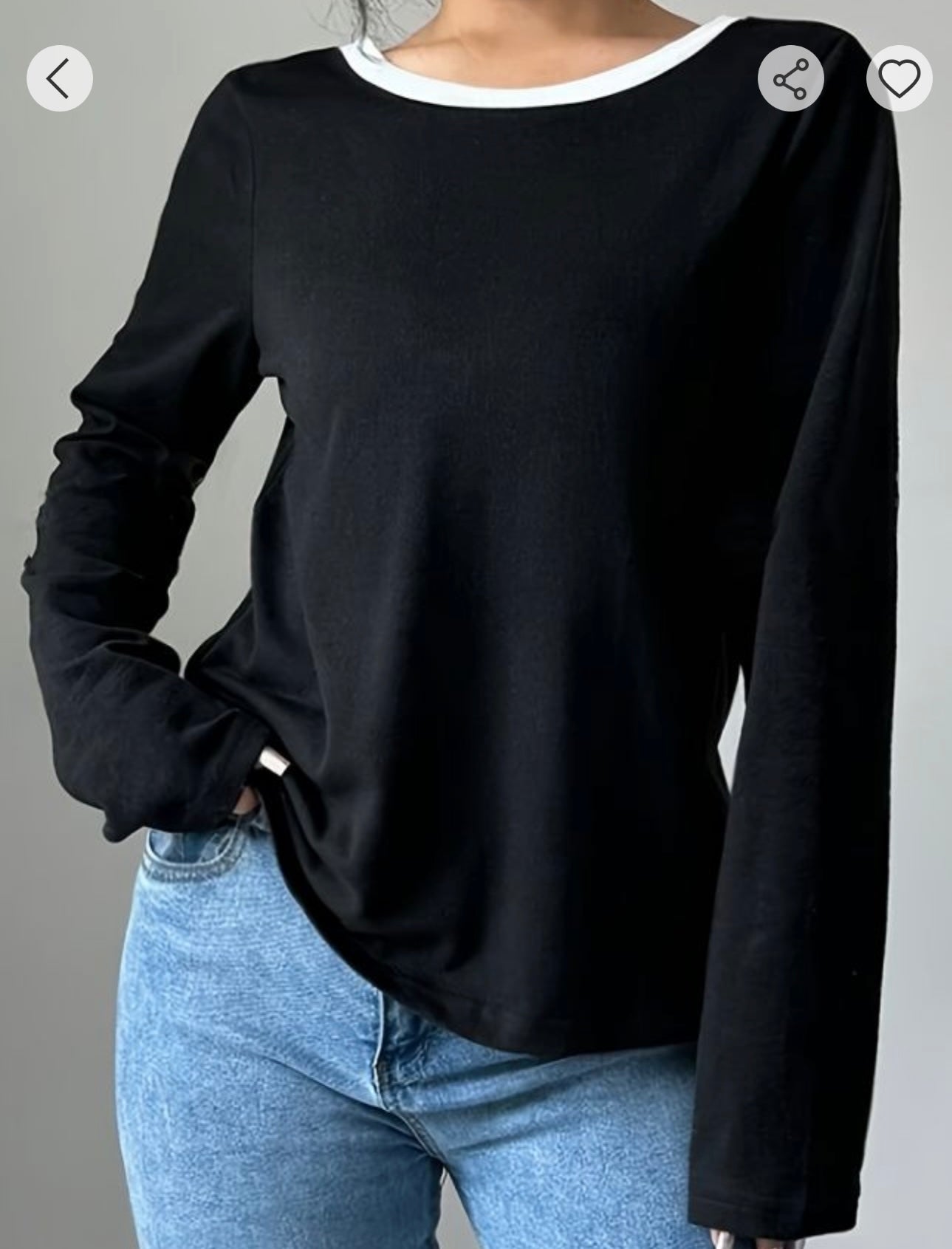 Black bow tie L/S top