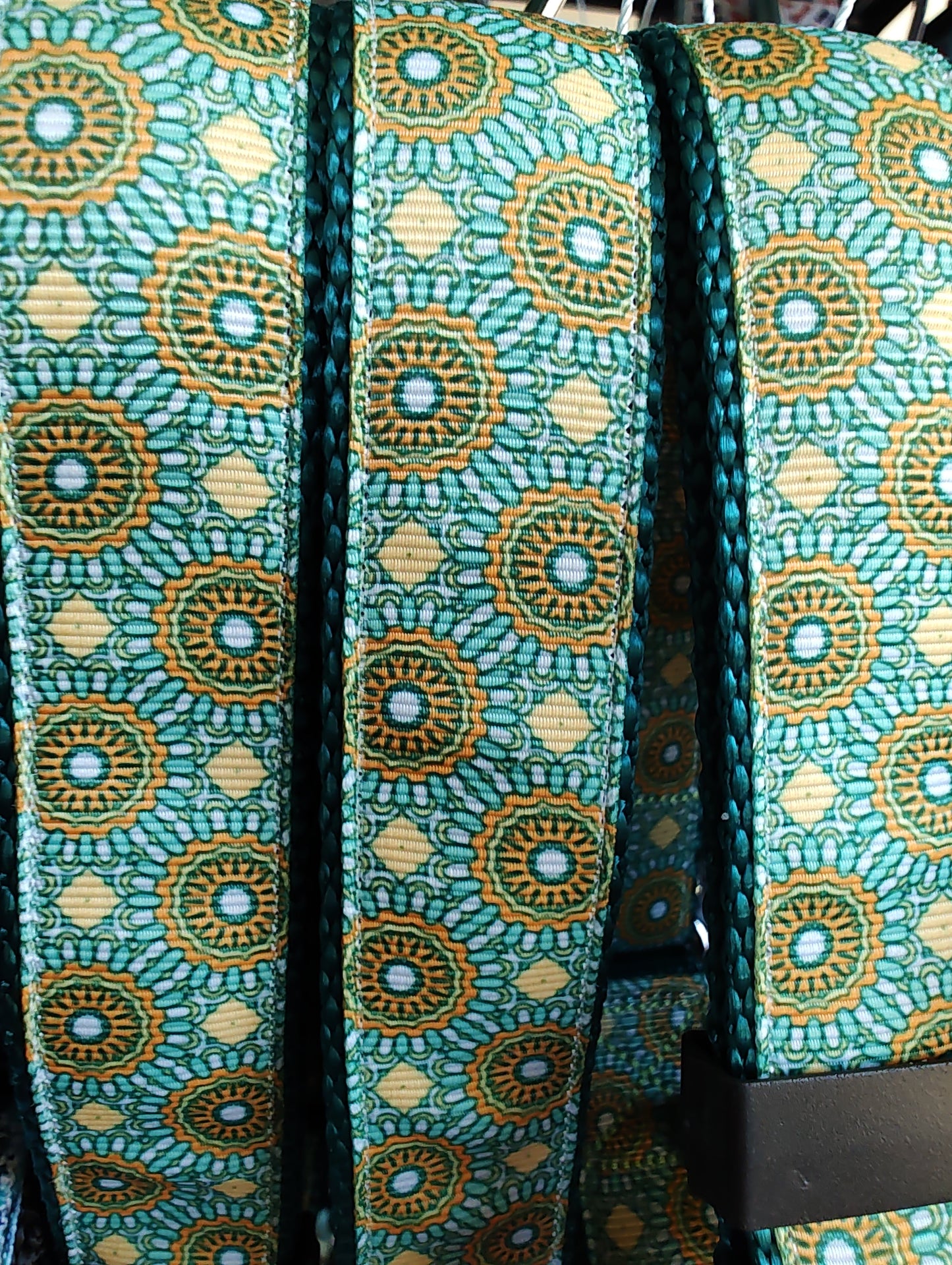 Green/Yellow Tribal Green Nylon Dog Collar MD, LG, XL, Leash