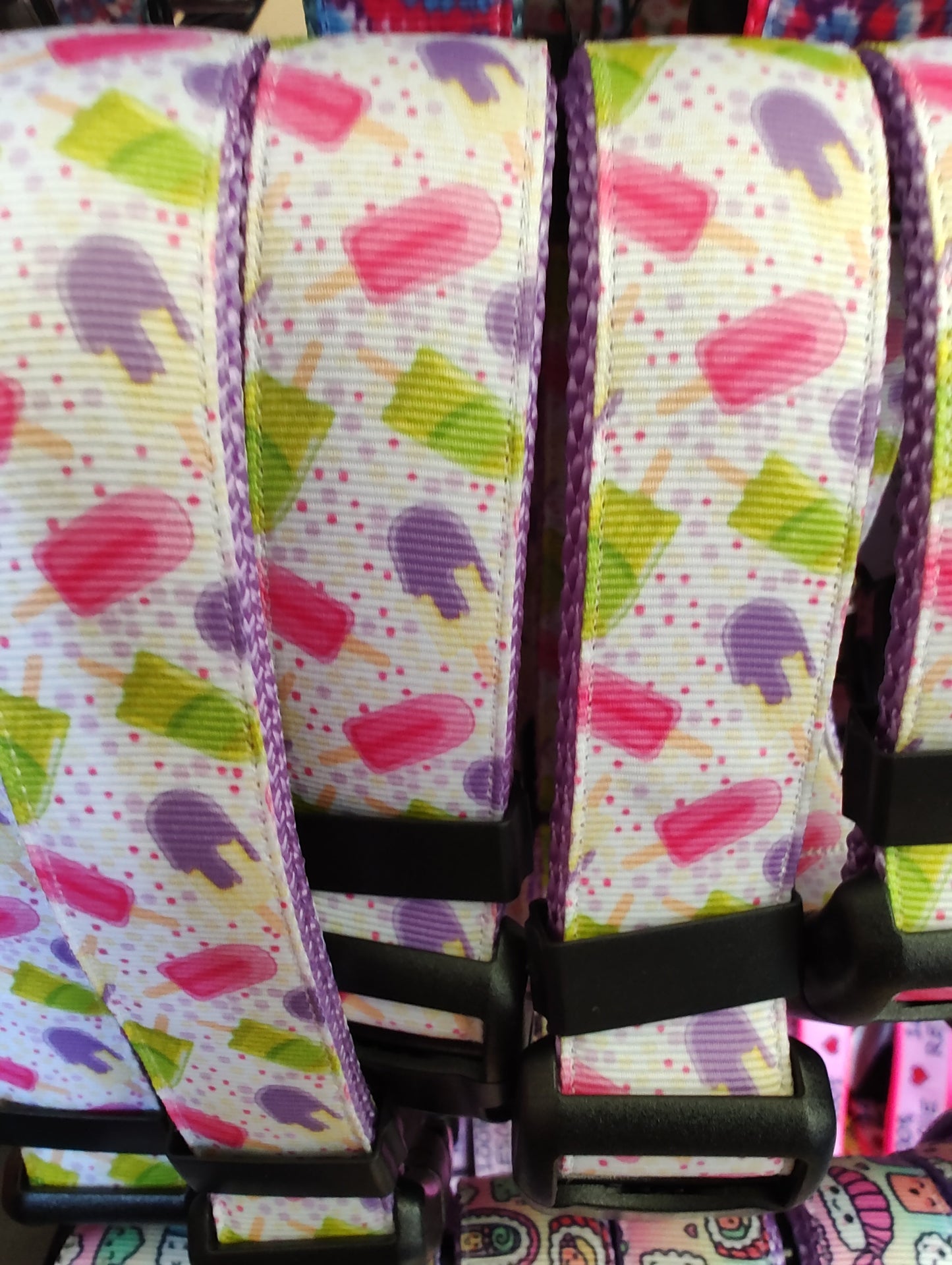 Popsicles Lavender Nylon Dog Collar MD, LG, XL, Leash