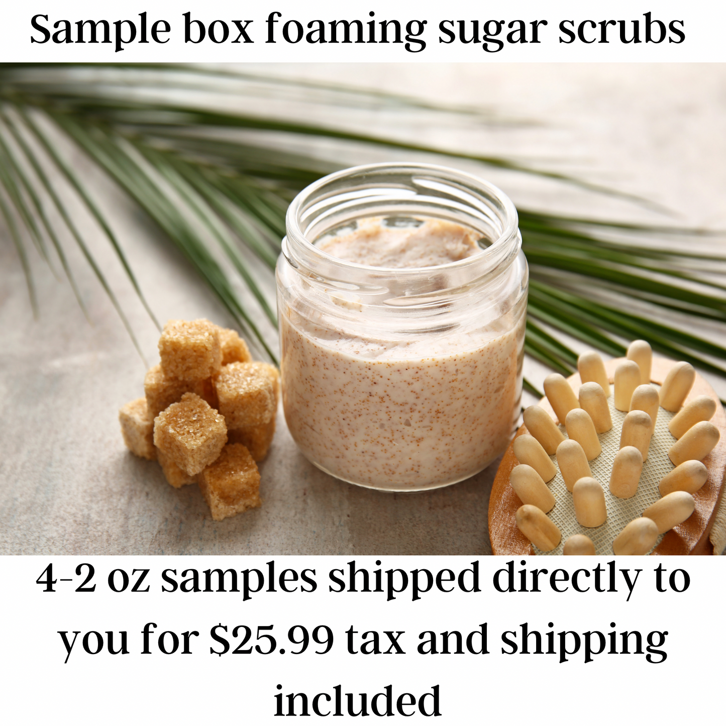 Sample box of foaming sugar scrub