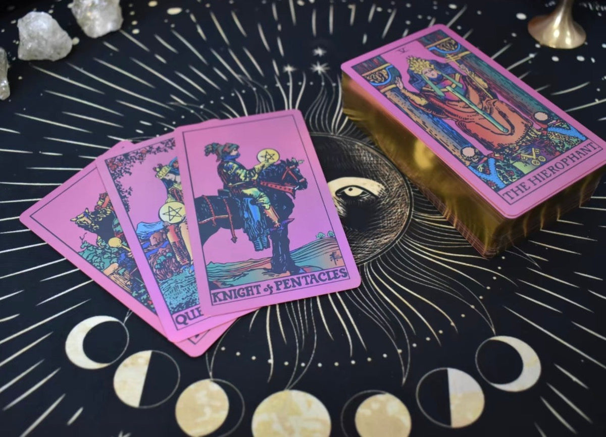 Pink Tarot Deck with Gold Foil, Box & Booklet