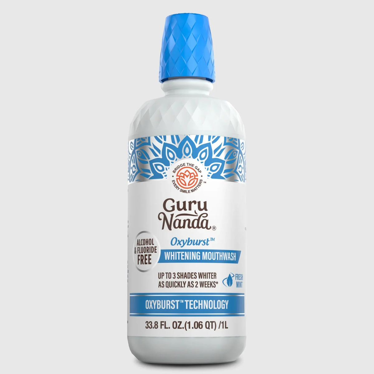 GuruNanda Oxyburst Whitening Mouthwash – Fresh Mint, 1 L