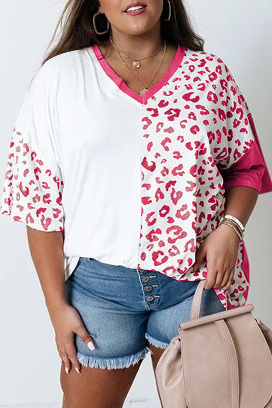 Leopard Patchwork Short Sleeve Top