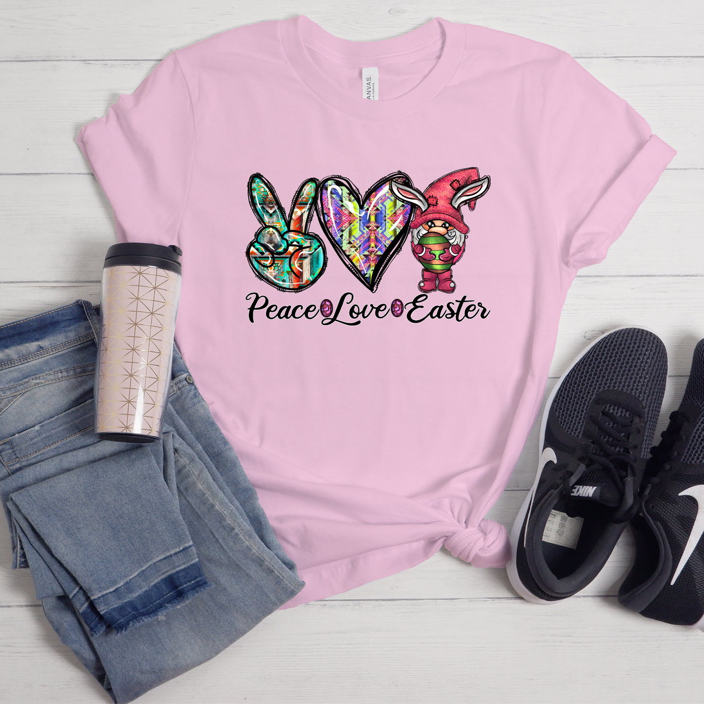 Peace Love Easter Graphic Short Sleeve