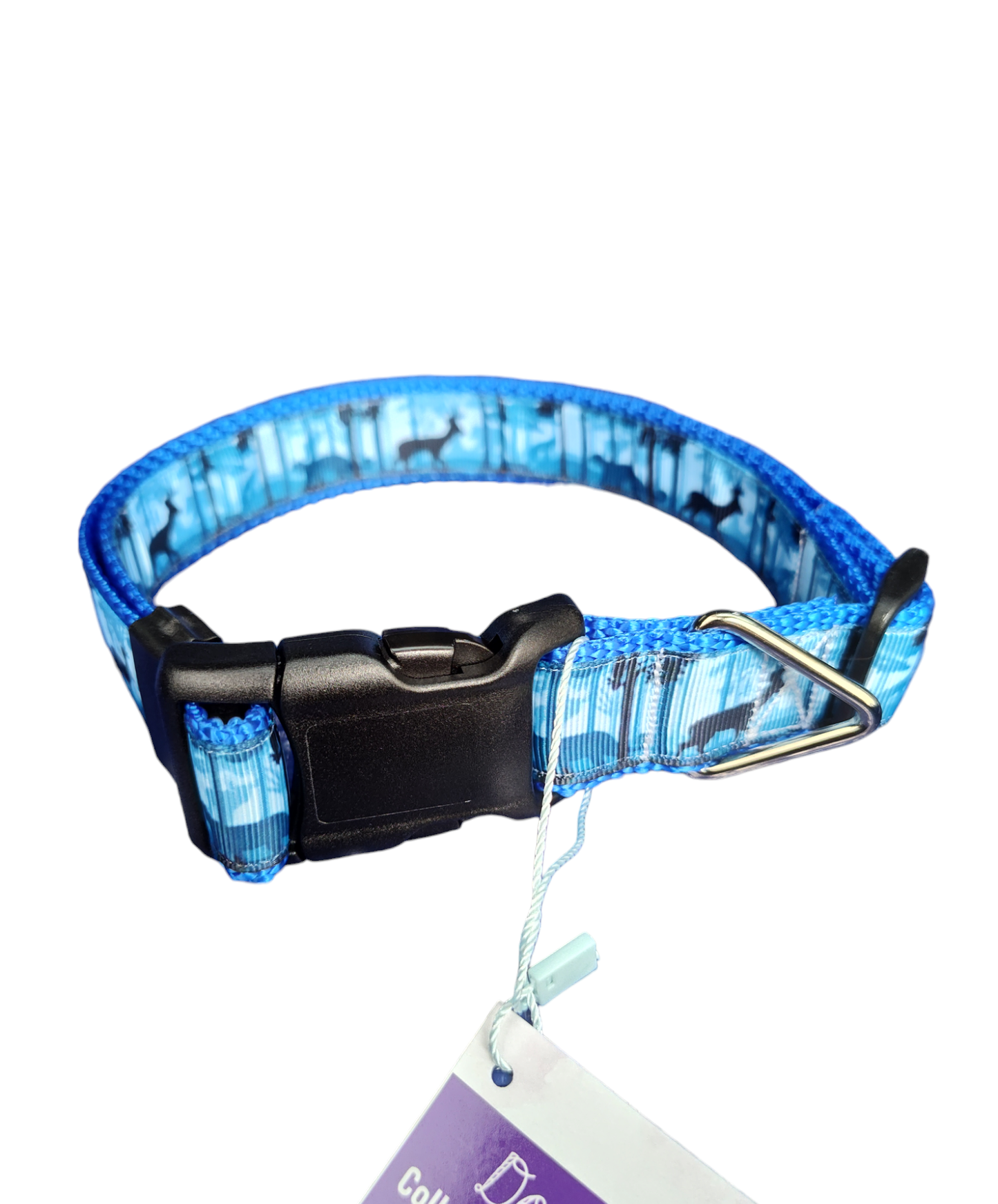 Wild Blue Forest Blue Nylon Dog Collar MD, LG, XL, Leash