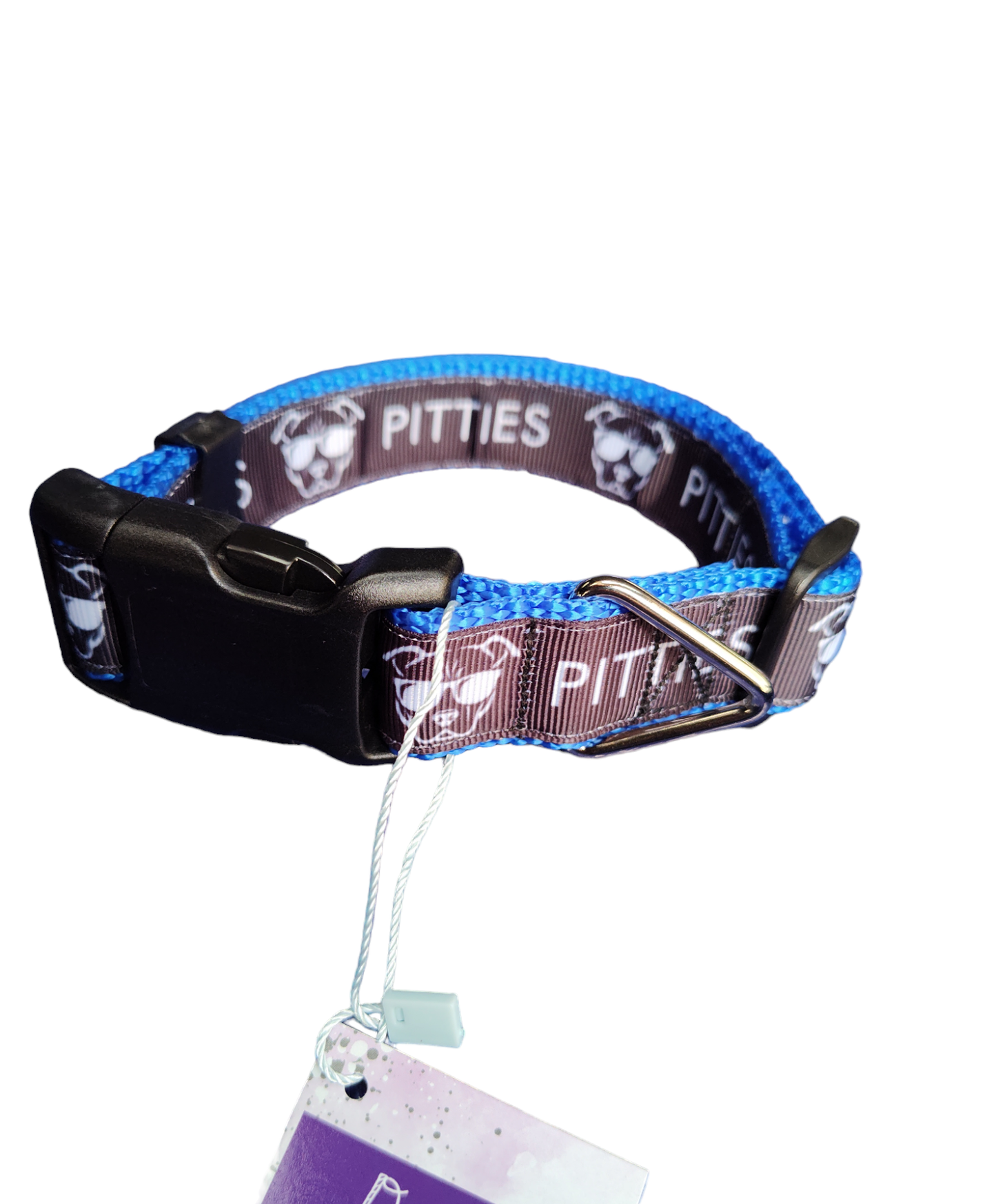 Pitties Pitbull Blue Nylon Dog Collar MD, LG, XL, Leash
