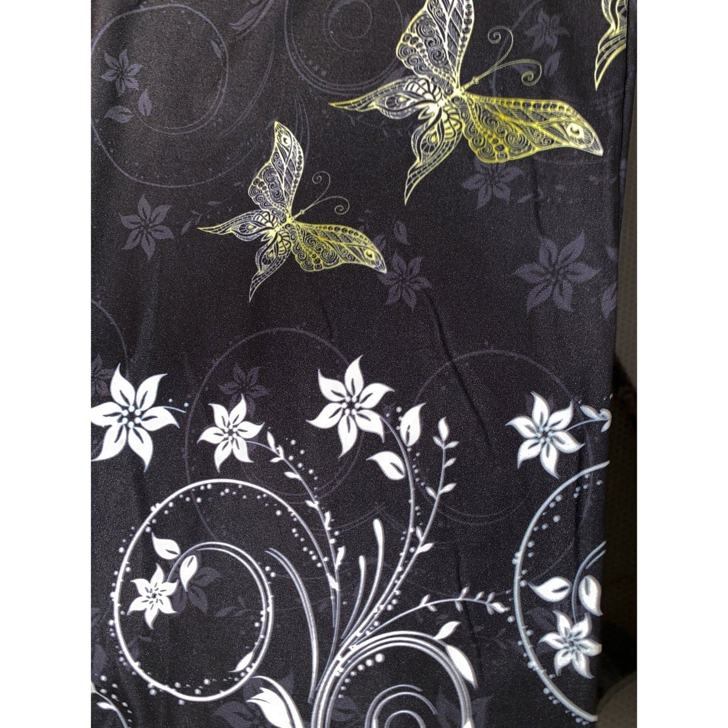 Gold Butterfly Effect Full Length Leggings with Pockets