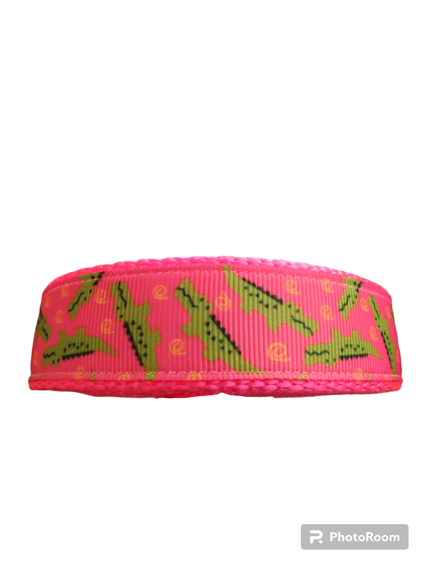 Pink Alligator Hot Pink Nylon Dog Collar MD, LG, XL, Leash