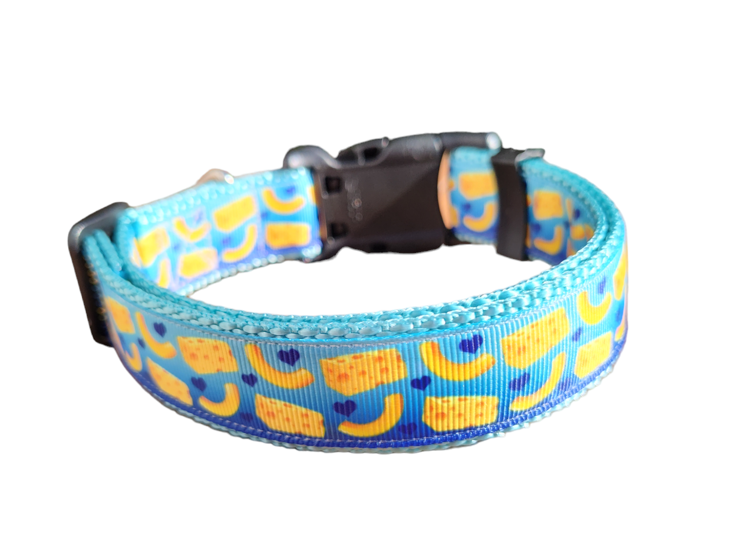 Mac And Cheese Light Blue Nylon Dog Collar MD, LG, XL, Leash, Martingale