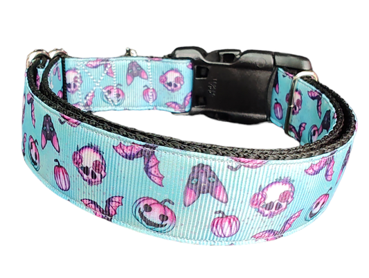 Halloween Blue Spooky Season Nylon Dog Collar