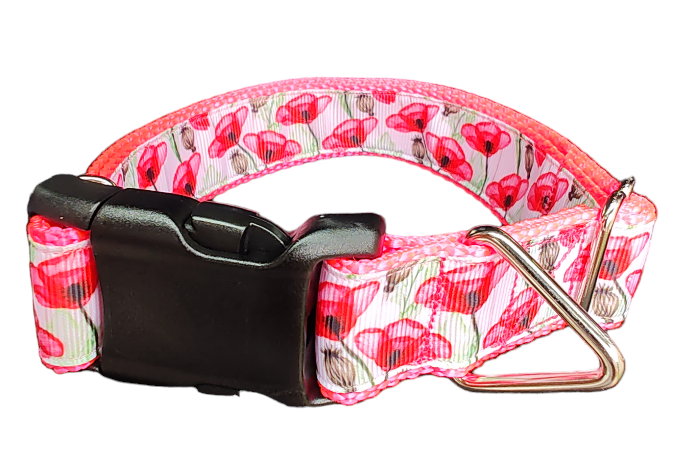 Poppies Nylon Dog Collar
