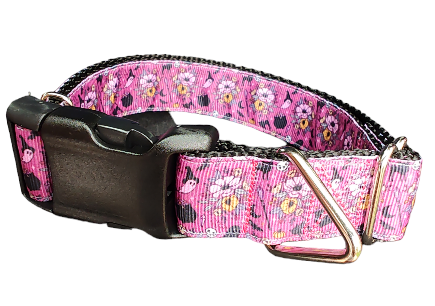 Halloween Floral Witch Nylon Dog Collar