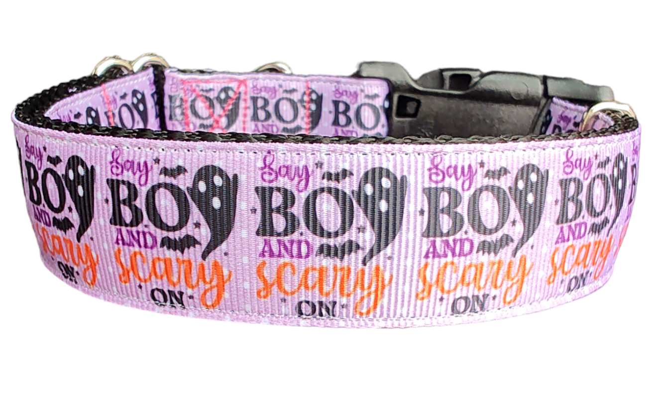Halloween Say BOO Nylon Dog Collar