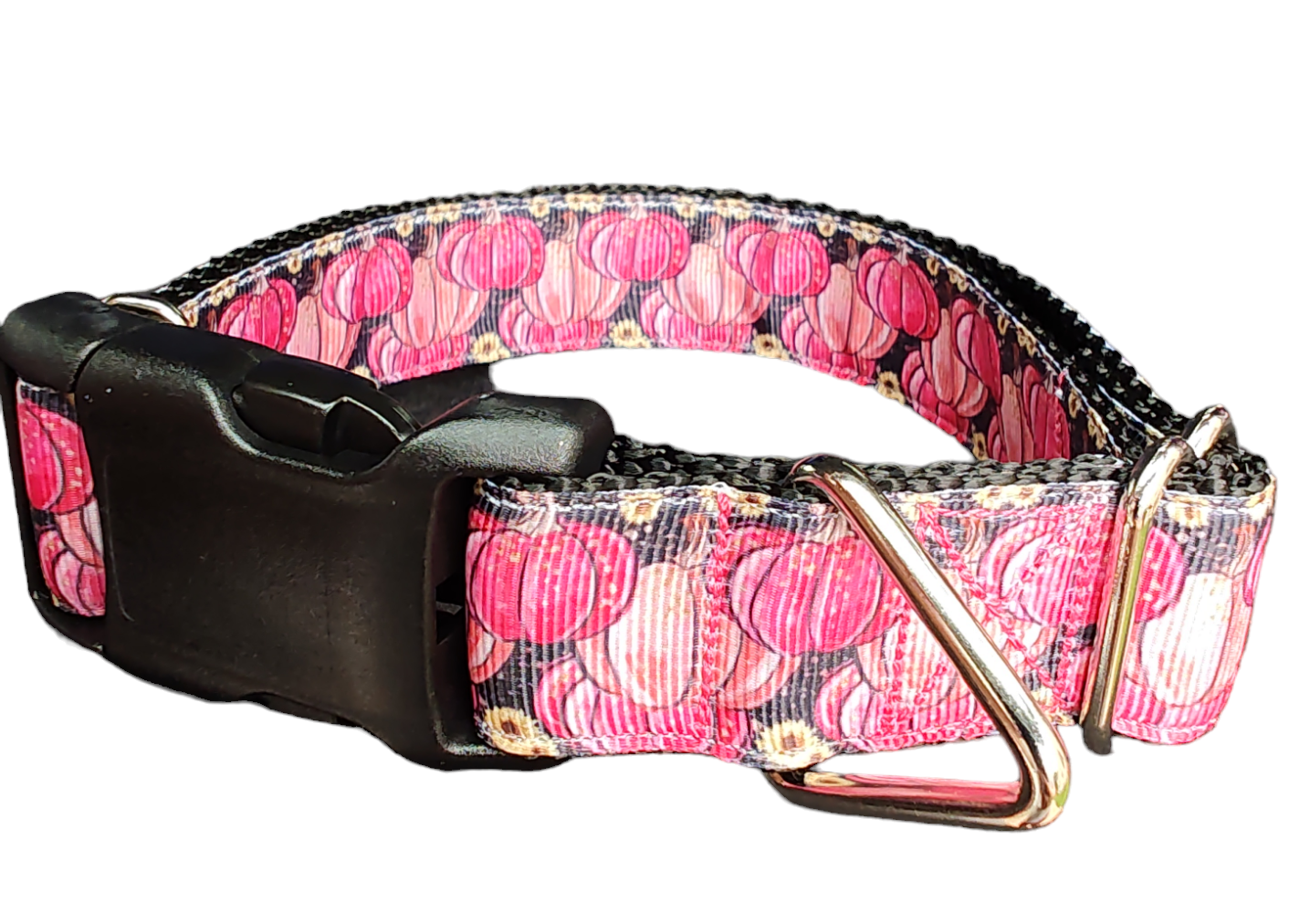 Halloween Pink Pumpkins Nylon Dog Collar