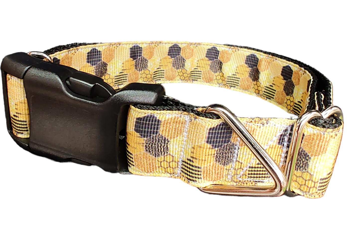 Patchwork Beehive Nylon Dog Collar